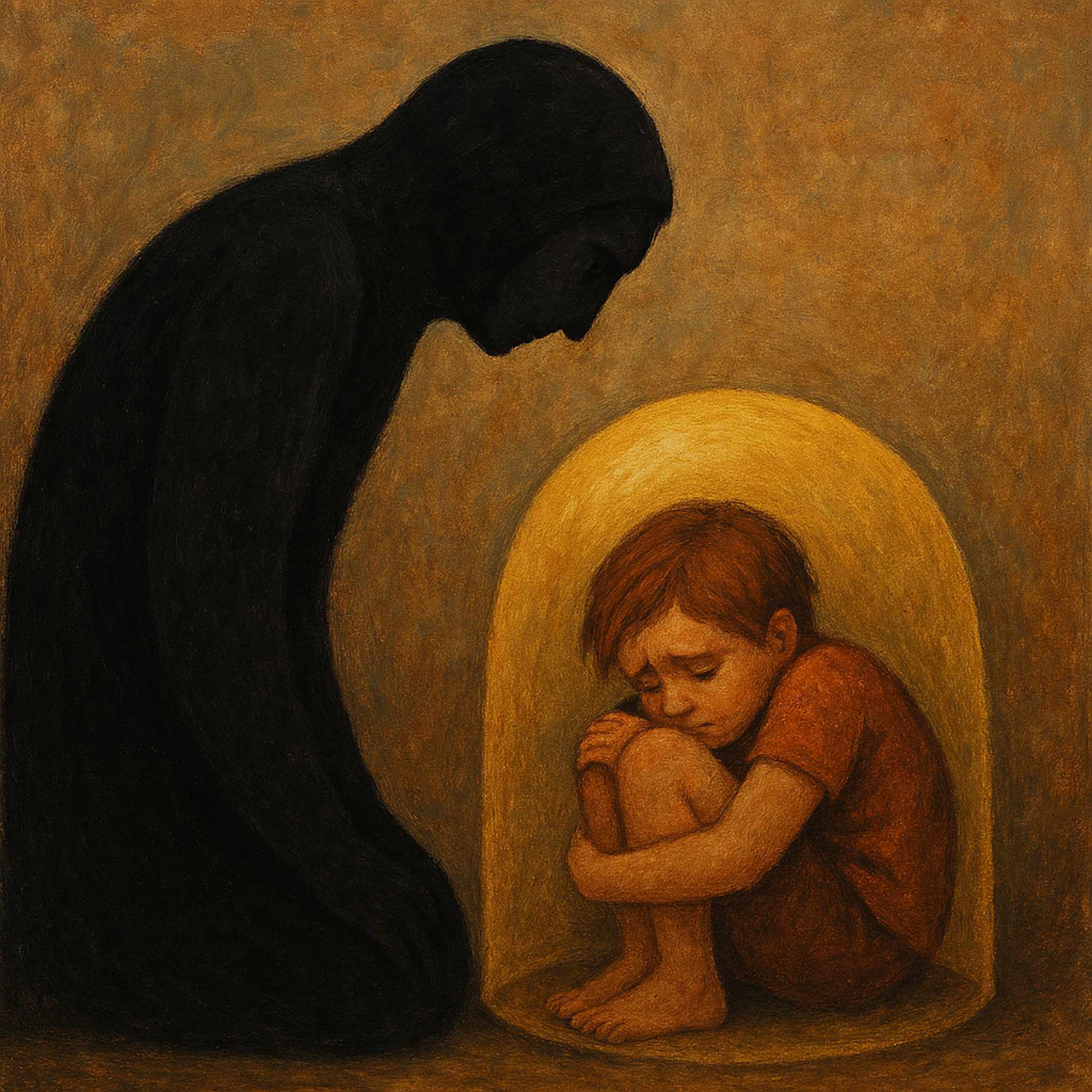 Anxiety shadow over inner child