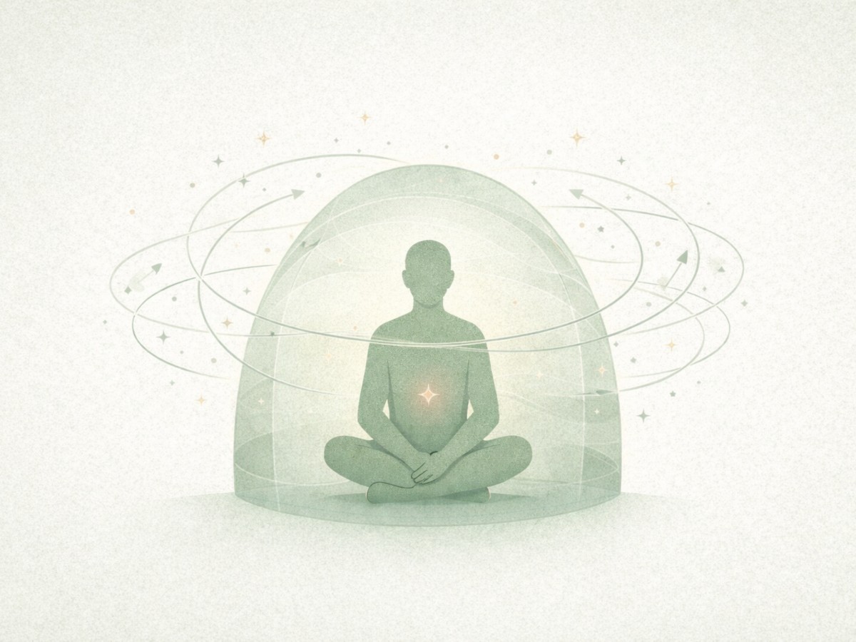 Exile figure protected by overwork and exhaustion, representing IFS exile beneath burnout